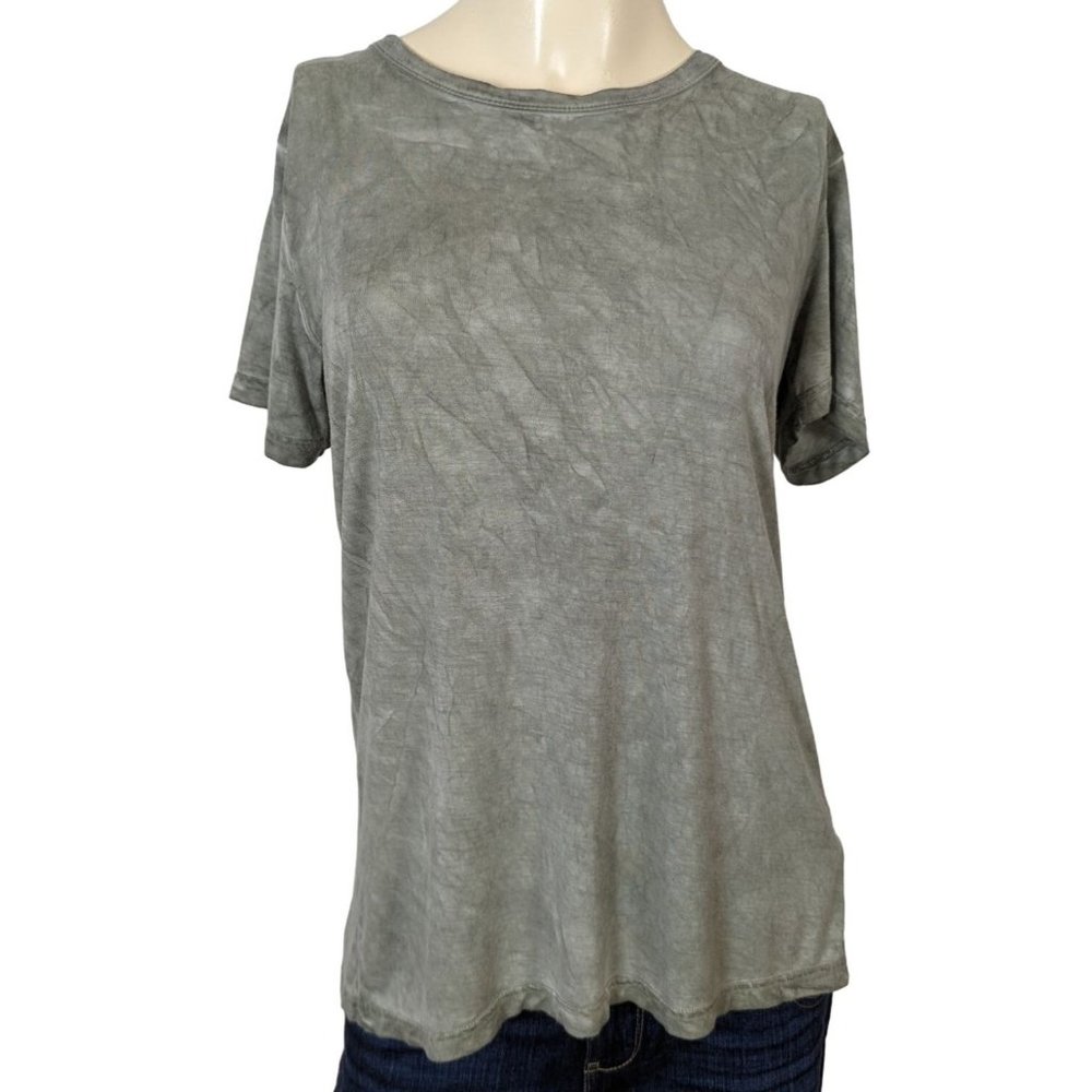 Mustard Seed short sleeve open back with 3 ties greenish‎ gray top size S